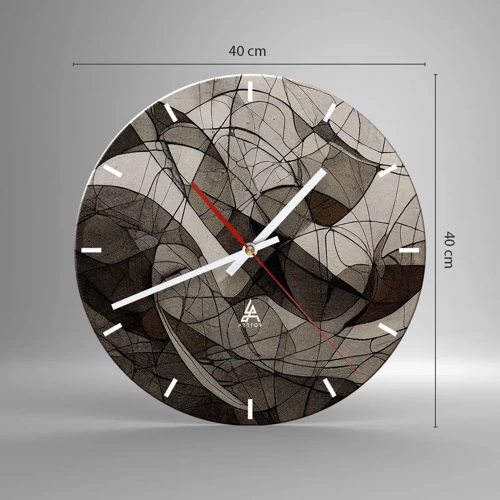 Horloge murale - Pendule murale - Circulation des couleurs de la terre - 40x40 cm
