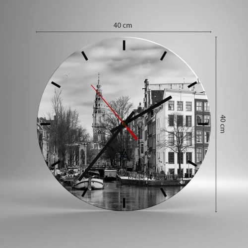 Horloge murale - Pendule murale - Climat d'Amsterdam - 40x40 cm