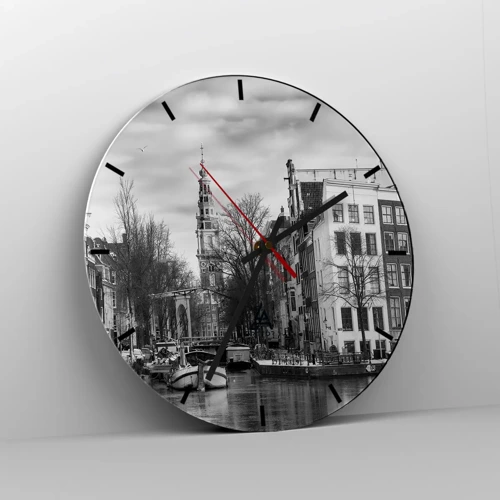 Horloge murale - Pendule murale - Climat d'Amsterdam - 40x40 cm