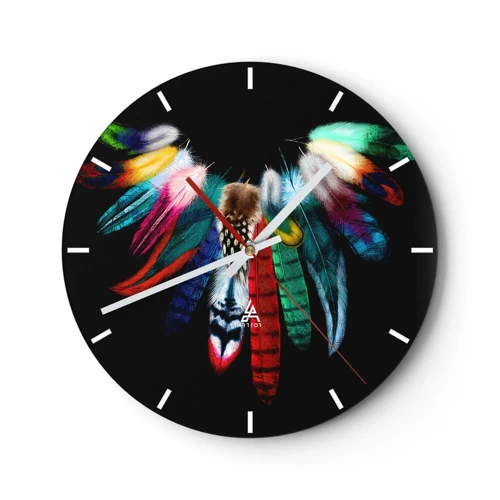 Horloge murale - Pendule murale - Collier indien - 30x30 cm