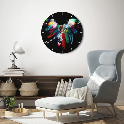 Horloge murale - Pendule murale - Collier indien - 30x30 cm