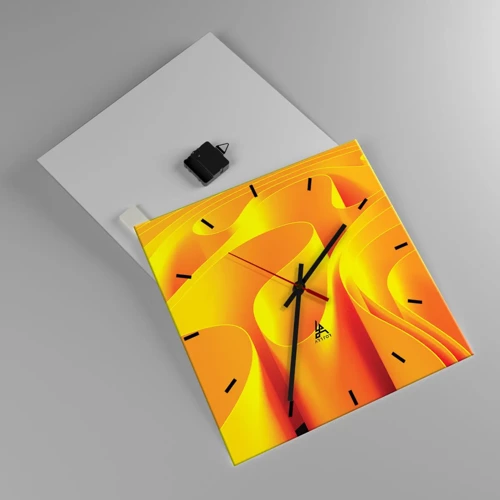 Horloge murale - Pendule murale - Comme les vagues du soleil - 40x40 cm