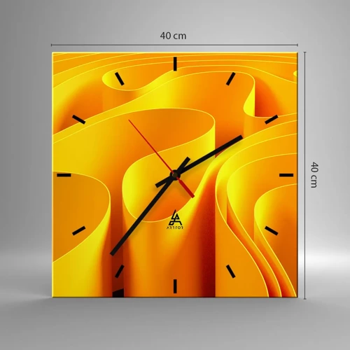 Horloge murale - Pendule murale - Comme les vagues du soleil - 40x40 cm