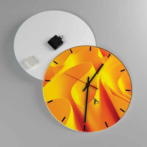 Horloge murale - Pendule murale - Comme les vagues du soleil - 40x40 cm