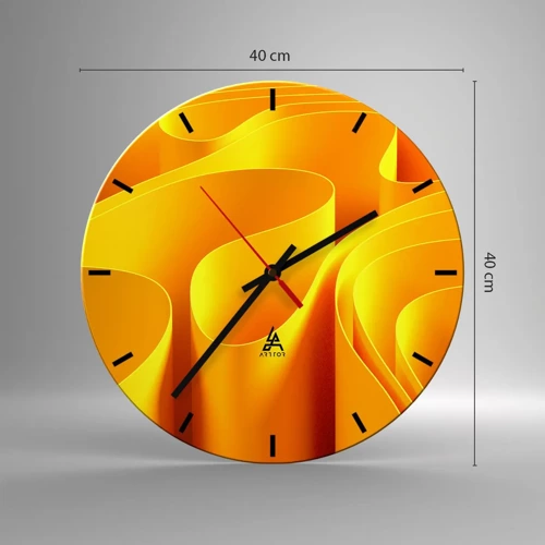 Horloge murale - Pendule murale - Comme les vagues du soleil - 40x40 cm