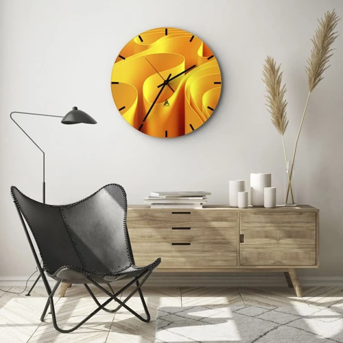 Horloge murale - Pendule murale - Comme les vagues du soleil - 40x40 cm