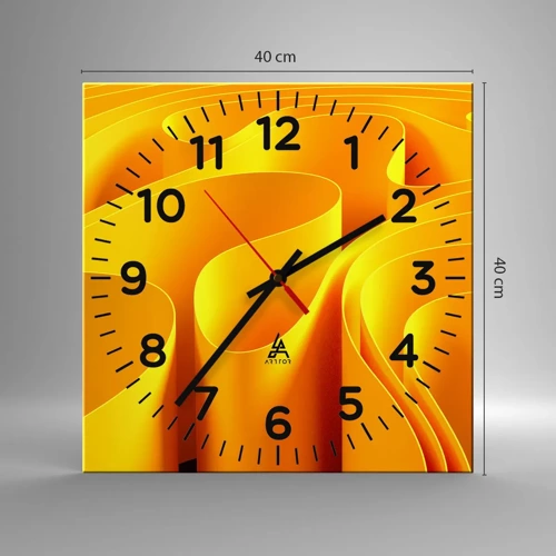 Horloge murale - Pendule murale - Comme les vagues du soleil - 40x40 cm