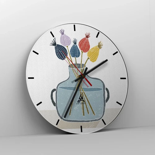 Horloge murale - Pendule murale - Comme s'il avait semé des graines de pavot - 30x30 cm