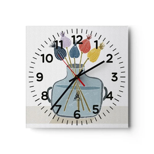 Horloge murale - Pendule murale - Comme s'il avait semé des graines de pavot - 30x30 cm