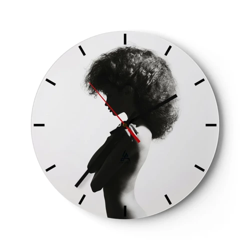 Horloge murale - Pendule murale - Comme une fleur au bout d'une fine tige - 30x30 cm