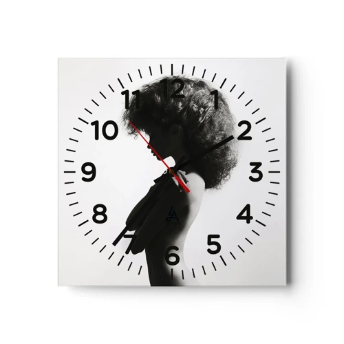 Horloge murale - Pendule murale - Comme une fleur au bout d'une fine tige - 40x40 cm