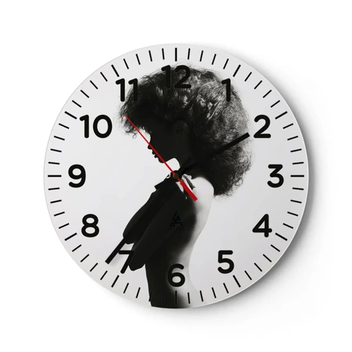 Horloge murale - Pendule murale - Comme une fleur au bout d'une fine tige - 40x40 cm
