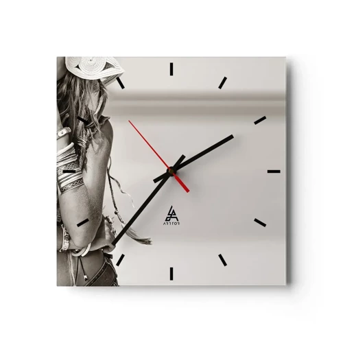 Horloge murale - Pendule murale - Comment va la fille - 40x40 cm
