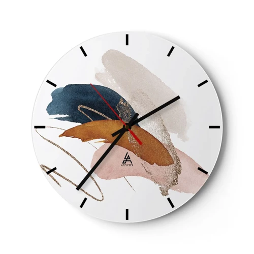 Horloge murale - Pendule murale - Composition ailée - 30x30 cm