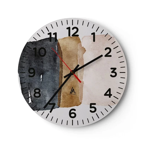 Horloge murale - Pendule murale - Composition de couleurs de la terre - 30x30 cm