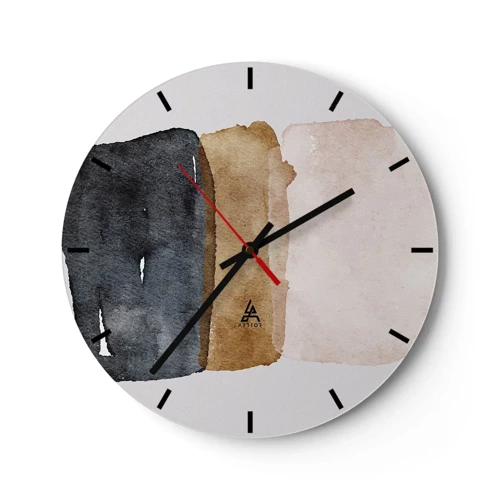 Horloge murale - Pendule murale - Composition de couleurs de la terre - 30x30 cm