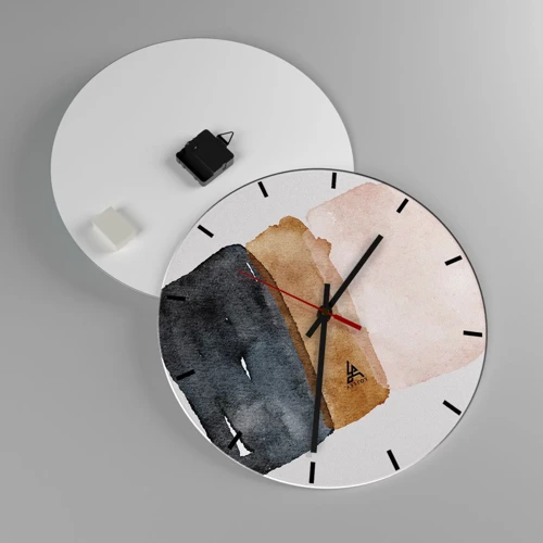 Horloge murale - Pendule murale - Composition de couleurs de la terre - 40x40 cm