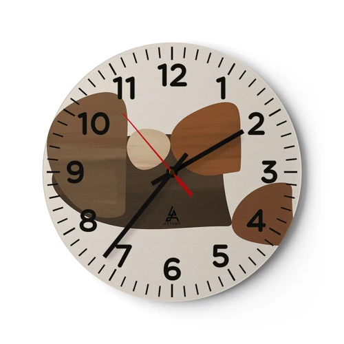 Horloge murale - Pendule murale - Composition de marrons - 30x30 cm