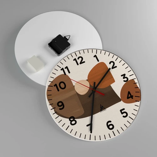 Horloge murale - Pendule murale - Composition de marrons - 30x30 cm