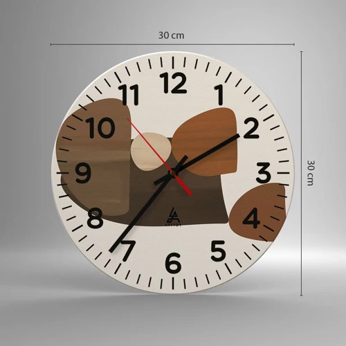 Horloge murale - Pendule murale - Composition de marrons - 30x30 cm