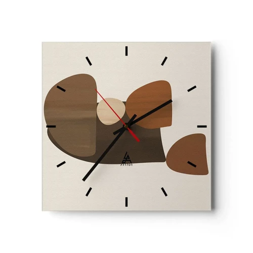 Horloge murale - Pendule murale - Composition de marrons - 30x30 cm