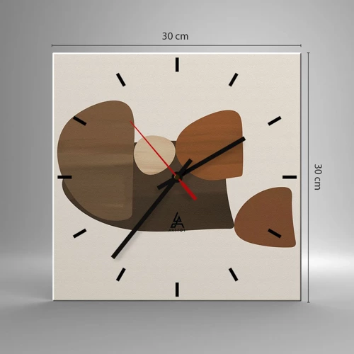 Horloge murale - Pendule murale - Composition de marrons - 30x30 cm