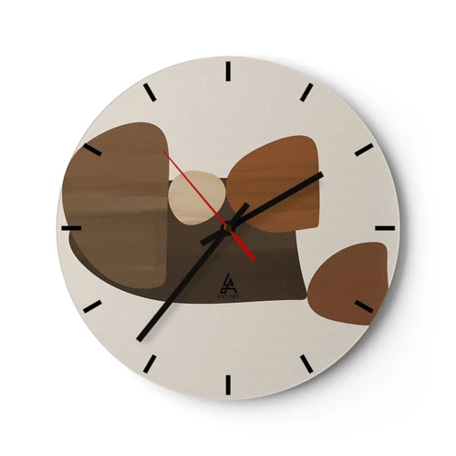 Horloge murale - Pendule murale - Composition de marrons - 30x30 cm