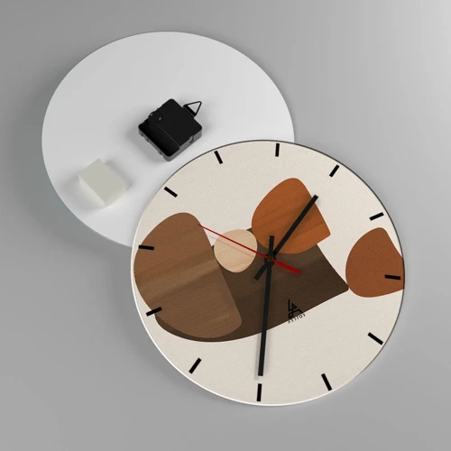 Horloge murale - Pendule murale - Composition de marrons - 30x30 cm