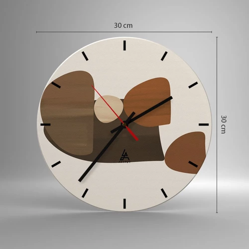 Horloge murale - Pendule murale - Composition de marrons - 30x30 cm