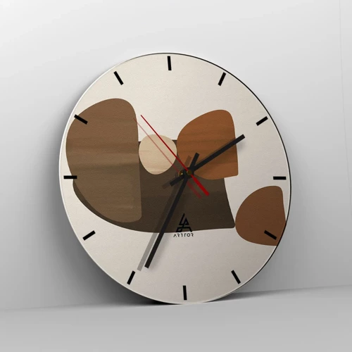 Horloge murale - Pendule murale - Composition de marrons - 30x30 cm