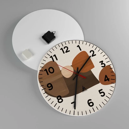 Horloge murale - Pendule murale - Composition de marrons - 40x40 cm