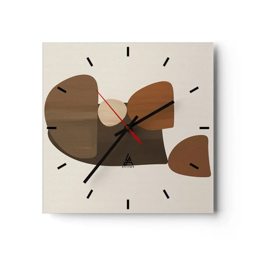 Horloge murale - Pendule murale - Composition de marrons - 40x40 cm