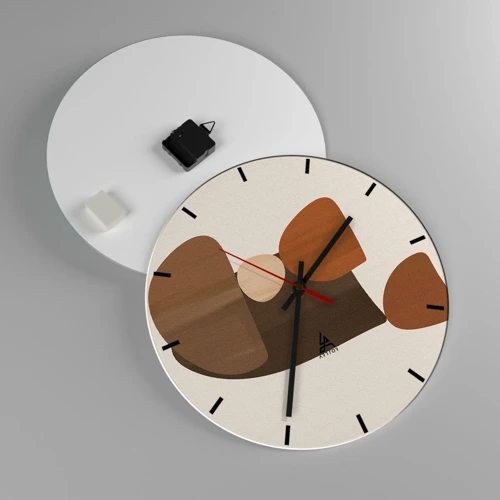 Horloge murale - Pendule murale - Composition de marrons - 40x40 cm