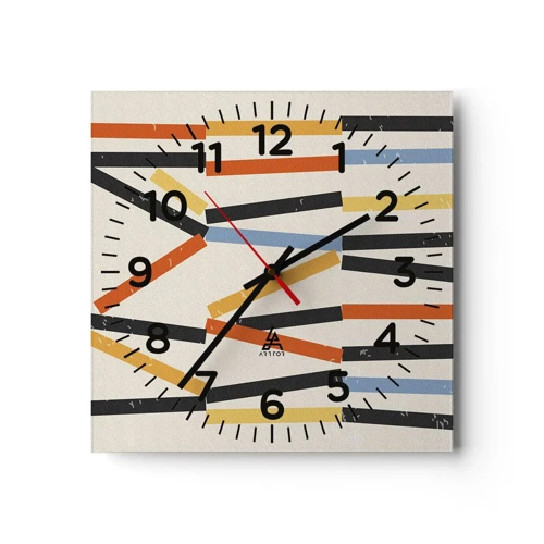 Horloge murale - Pendule murale - Composition de niveaux - 40x40 cm