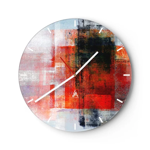 Horloge murale - Pendule murale - Composition embrasée - 30x30 cm