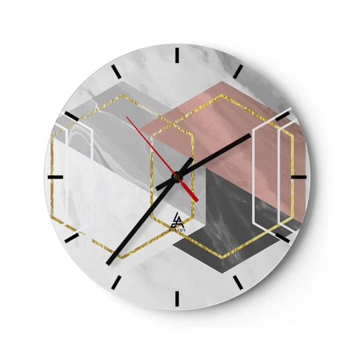 Horloge murale - Pendule murale - Composition en chaîne - 30x30 cm