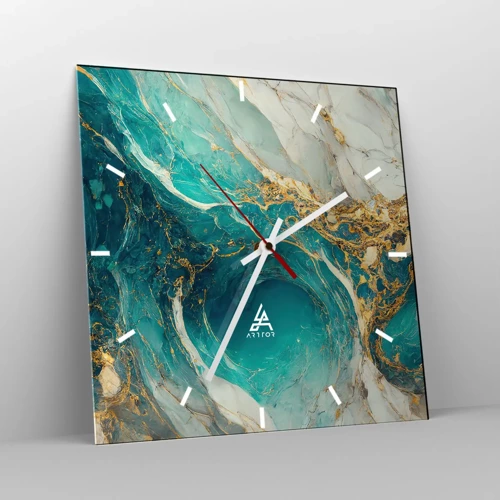 Horloge murale - Pendule murale - Composition en veines d'or - 40x40 cm