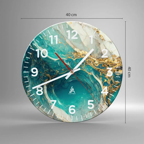 Horloge murale - Pendule murale - Composition en veines d'or - 40x40 cm