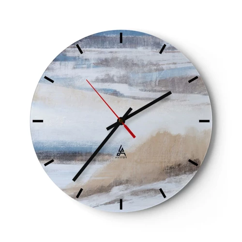 Horloge murale - Pendule murale - Composition hivernale - 30x30 cm