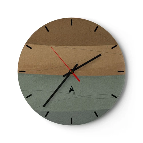 Horloge murale - Pendule murale - Composition horizontale - 30x30 cm