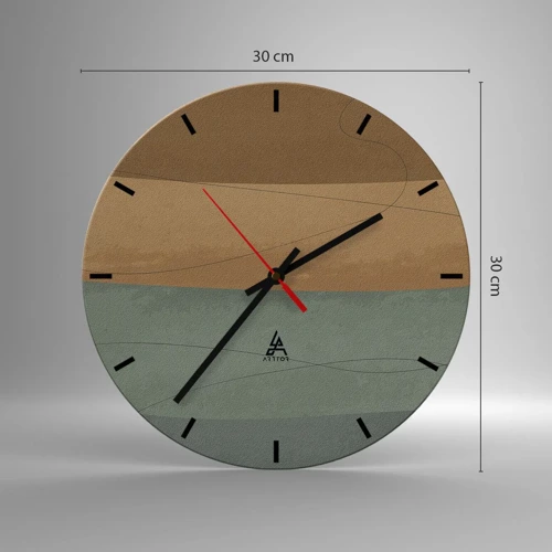 Horloge murale - Pendule murale - Composition horizontale - 30x30 cm
