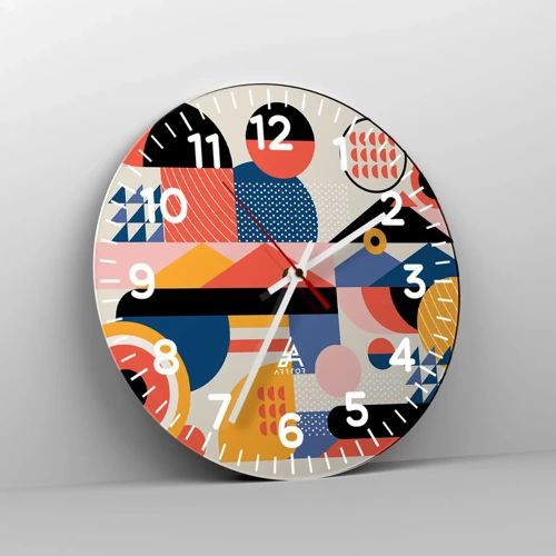 Horloge murale - Pendule murale - Composition : jouer - 30x30 cm