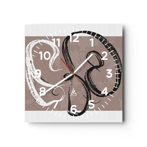 Horloge murale - Pendule murale - Composition – la recherche de la plénitude - 30x30 cm