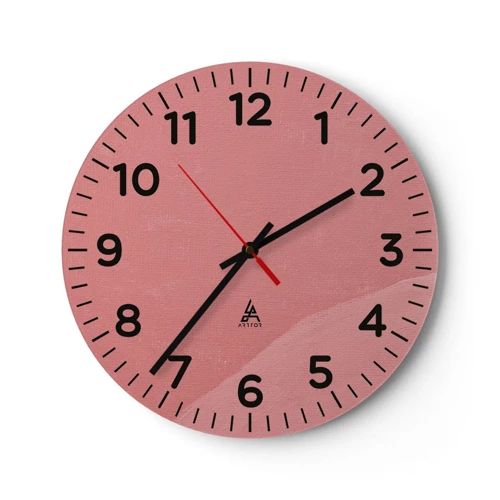 Horloge murale - Pendule murale - Composition organique en rose - 30x30 cm