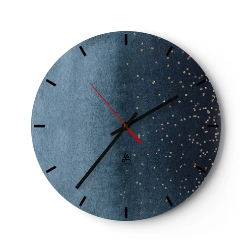 Horloge murale - Pendule murale - Composition - phases bleues - 30x30 cm