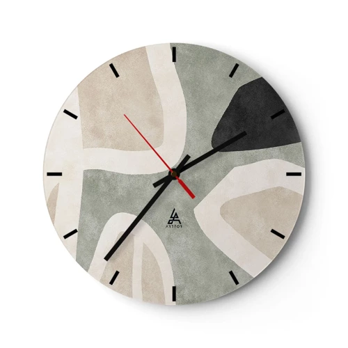 Horloge murale - Pendule murale - Composition pour motif noir - 30x30 cm