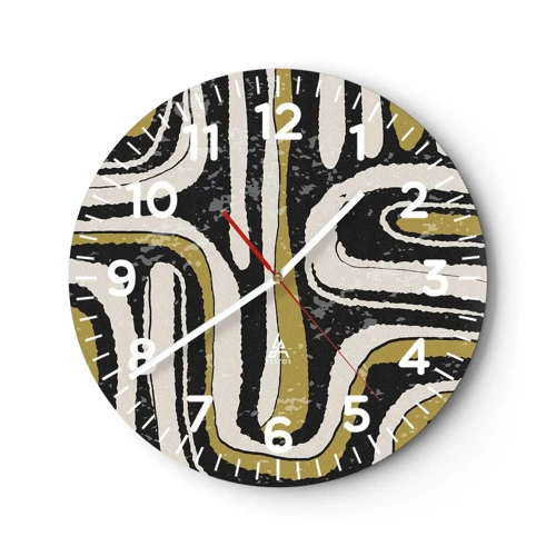 Horloge murale - Pendule murale - Composition : routes et ruelles - 40x40 cm