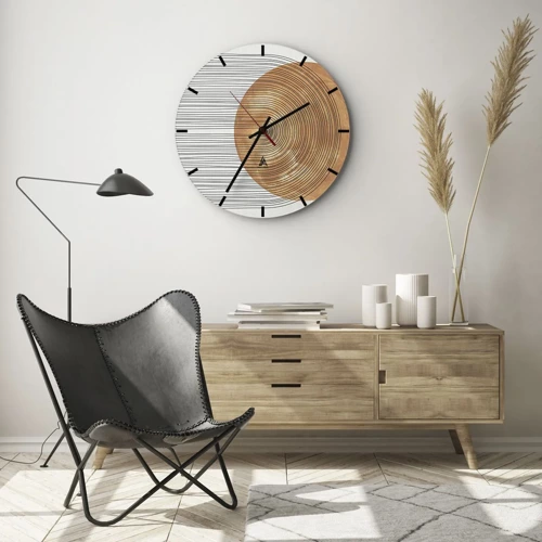 Horloge murale - Pendule murale - Composition solaire - 30x30 cm