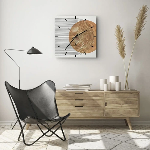 Horloge murale - Pendule murale - Composition solaire - 30x30 cm