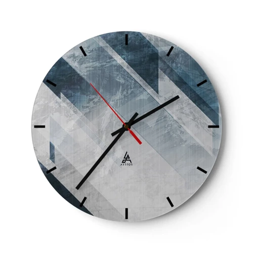 Horloge murale - Pendule murale - Composition spatiale - mouvement gris - 30x30 cm